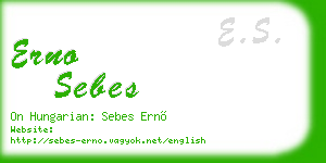 erno sebes business card